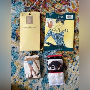 Hanes banana republic George HUE Women's Hosiery lot of 4 REG LRG NIP